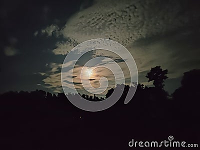 Moonlight View in Uttarakhand Stock Photo