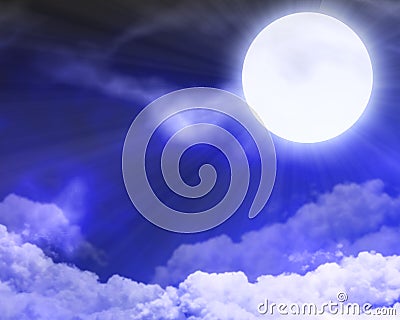 Moonlit clouds Stock Photo