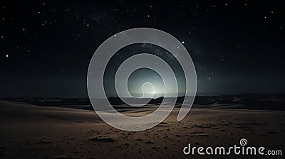 Moonlit desert dune at night serene landscape under the enchanting glow of the moon Stock Photo