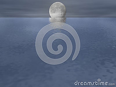 Moonlit Ocean Stock Photo