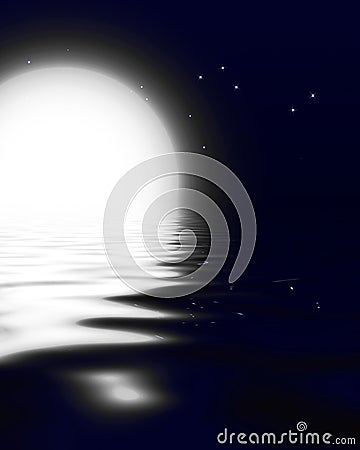 Moonlit ocean Stock Photo