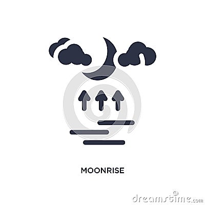 moonrise icon on white background. Simple element illustration from weather concept Vector Illustration