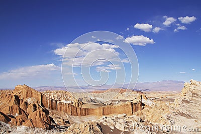 Moonscape landscape in atakama desert in chile Stock Photo