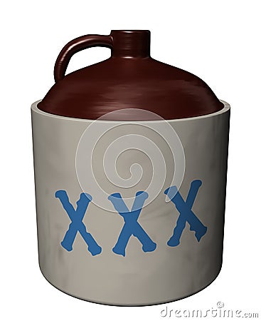 Moonshine jug Stock Photo