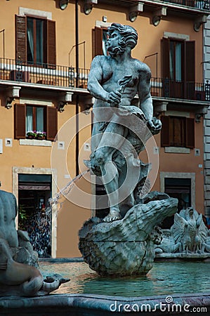 Moor Fountain in Rome, Italy Stock Photo