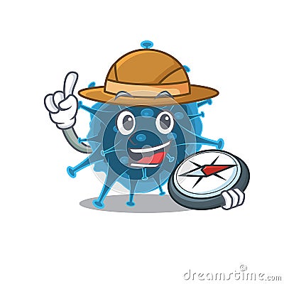 Moordecovirus an experienced explorer with a compass Vector Illustration