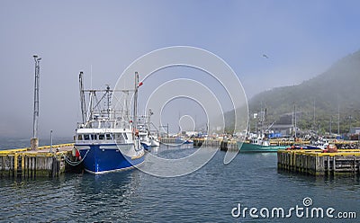 Moored Fishing Boats at St. John's Stock Photo