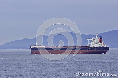 Moored Tanker off California Coast Editorial Stock Photo