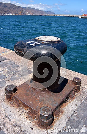 Mooring bollard Stock Photo