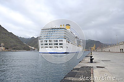 Santa Cruz,Tenerife,2022-03-26,Spain, the Costa Luminosa berthing in the harbor Editorial Stock Photo