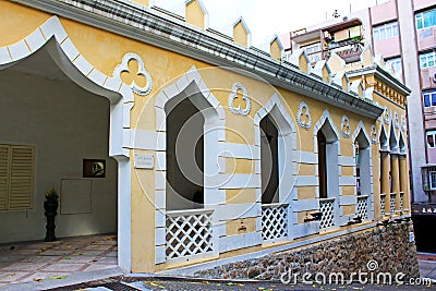 Moorish Barracks Heritage Building, Macau, China Editorial Stock Photo