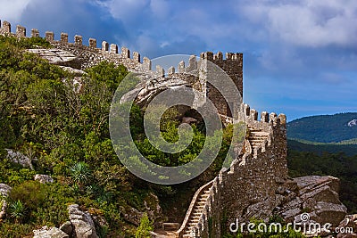 Moorish castle in Sintra - Portugal Stock Photo