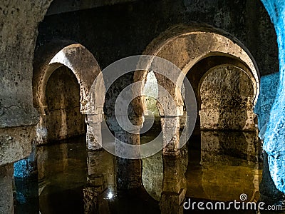 Moorish cistern Aljibe in Caceres. Former mosque under the Muslim rule in Spain Stock Photo