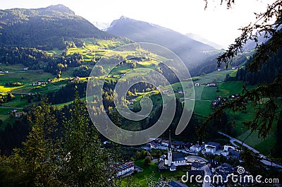 Moos in passeier in Autumn, Village in South Tyrol (Italy) Stock Photo