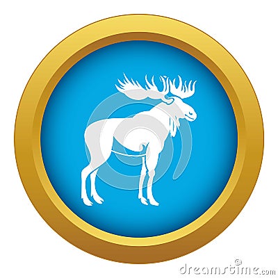 Moose icon blue vector isolated Vector Illustration