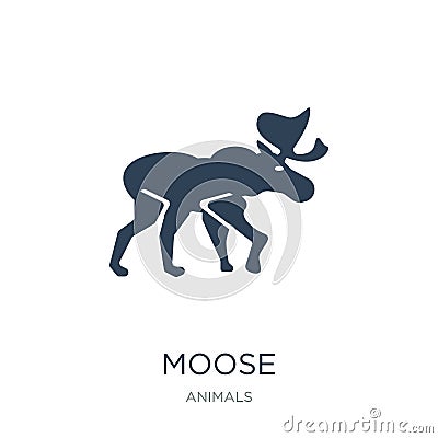 moose icon in trendy design style. moose icon isolated on white background. moose vector icon simple and modern flat symbol for Vector Illustration