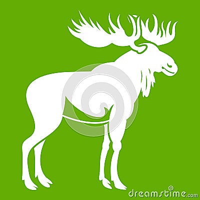 Moose icon green Vector Illustration