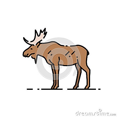 Moose line icon Vector Illustration