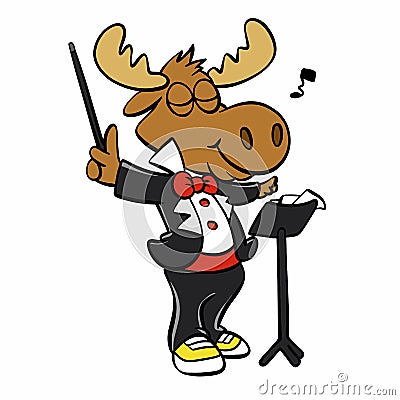 Moose master humor Vector Illustration