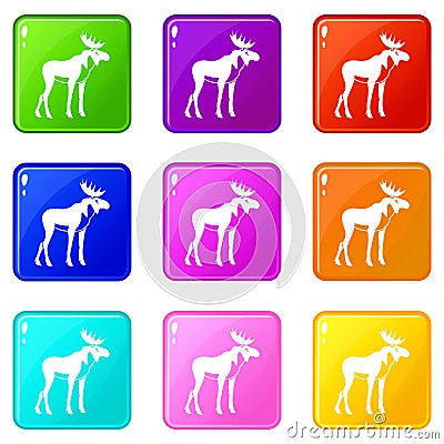 Moose set 9 Vector Illustration