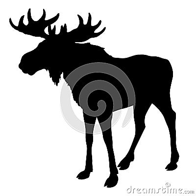 Moose silhouette, black Vector Illustration