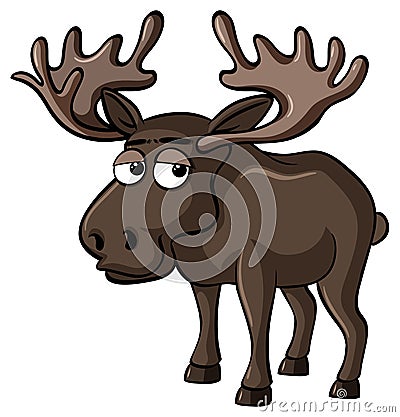 Moose with sleepy face Vector Illustration