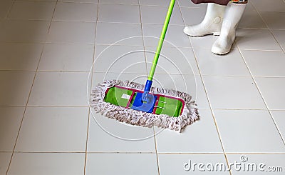 Mop the floor Stock Photo