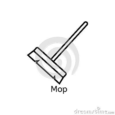 Mop simple line icon. Vector Illustration