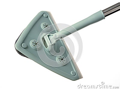 The mop is triangular with interchangeable nozzles. Stock Photo