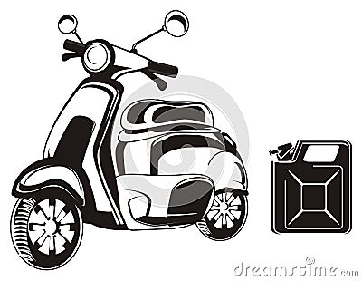 Moped and canister Stock Photo