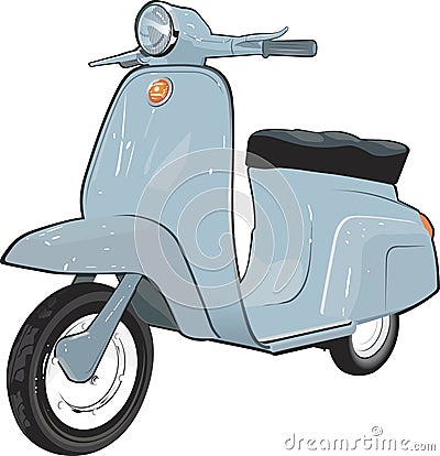 Moped Scooter Vector Illustration