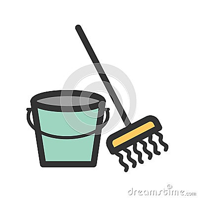 Mopping Vector Illustration