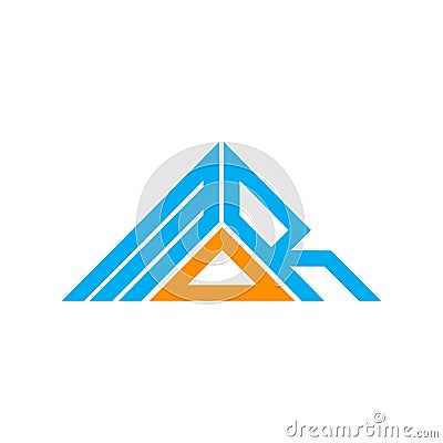 MOR letter logo creative design with vector graphic, MOR simple and modern logo in triangle shape Vector Illustration