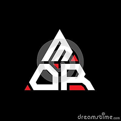 MOR triangle letter logo design with triangle shape. MOR triangle logo design monogram. MOR triangle vector logo template with red Vector Illustration