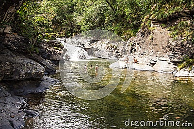 Morada do Sol waterfall in chapada do veadeiros Editorial Stock Photo