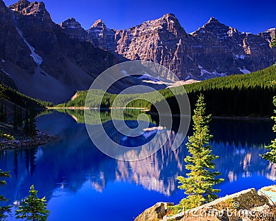 Moraine Lake Banff Alberta Stock Photo