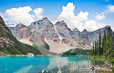 Moraine Lake in Banff National Park, Alberta, Canada Stock Photo