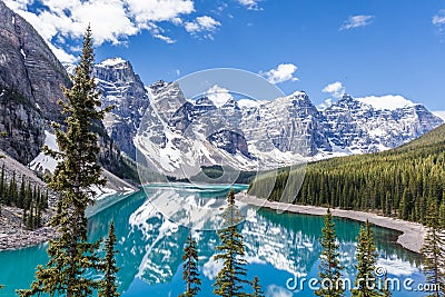 Moraine lake in Banff National Park, Canadian Rockies, Canada. Stock Photo