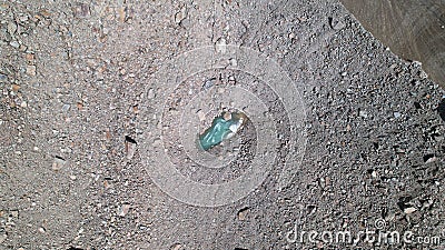 A moraine lake among a glacier covered with rocks Stock Photo