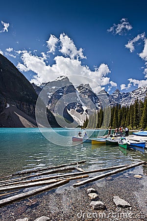 Moraine lake scenic Stock Photo