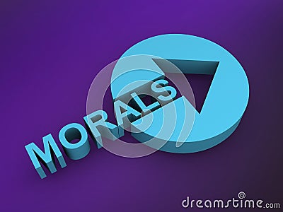 morals word on purple Stock Photo