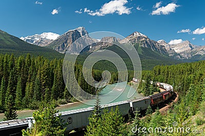 The Morant Curve in Banff National Park Canada Editorial Stock Photo