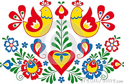 Moravian folk ornament Vector Illustration