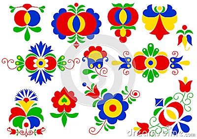 Moravian folk ornaments Vector Illustration