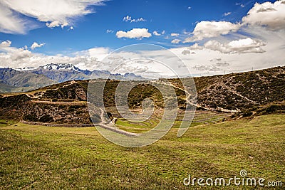 Moray the Inca agricultural fields archeological site northwest of Cusco, Peru Stock Photo