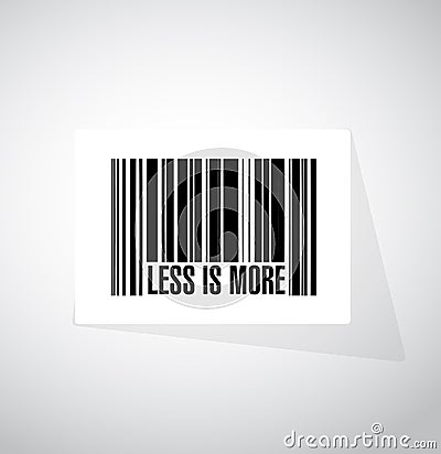 less is more bar code sign concept Cartoon Illustration