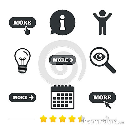 More with cursor pointer icon. Details symbols. Vector Illustration