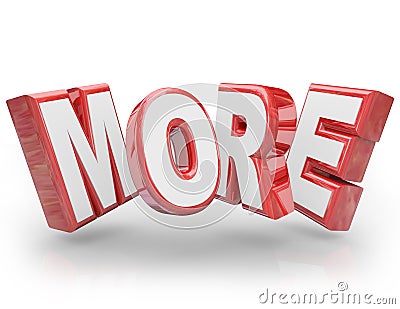 More 3D Word Increase Improve Larger Bigger Demand Stock Photo