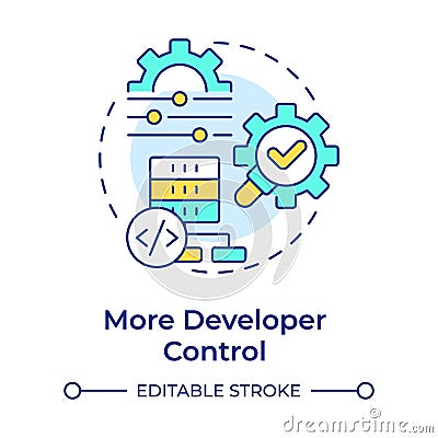 More developer control multi color concept icon Vector Illustration