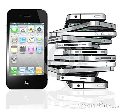 More iPhone 4s screen home apps Editorial Stock Photo